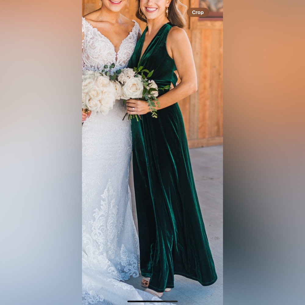 Revelry Dylan Dress Emerald Velvet Size 4